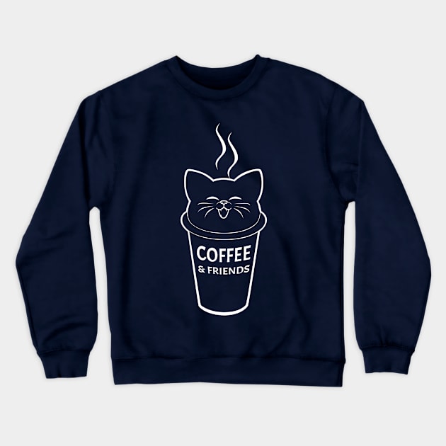 Coffee&Friends Crewneck Sweatshirt by FurryBallBunny